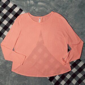 XXL | Fabletics | Sheer Long Sleeved Open Flow Blouse